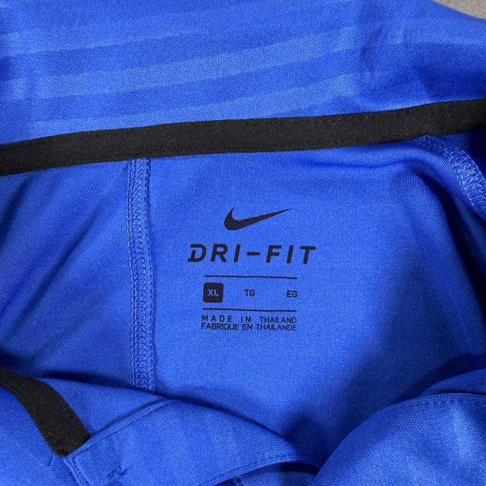 Nike Dri Fit Golf Polo Shirt Blue Stripe Embroidered Chubbs St Andrews Womens XL